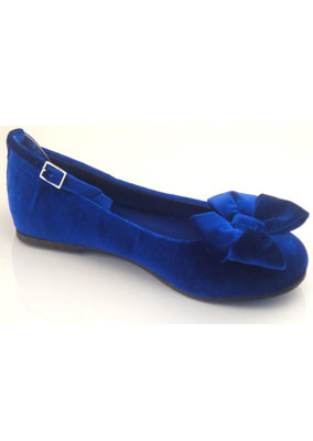 Debenhams girls blue velvet pumps 