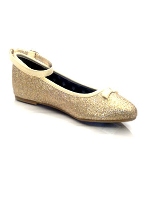Gold-glitter-bow-shoe