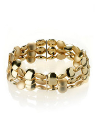 9-50P-Gold-Plated-Slinky-Nugget-Stretch-Bracelet