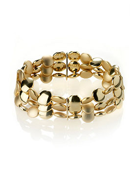 9-50P-Gold-Plated-Slinky-Nugget-Stretch-Bracelet